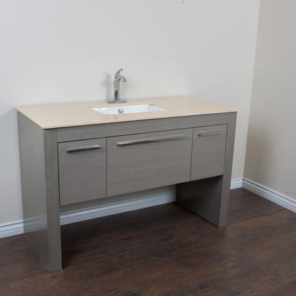 55.3" Single sink vanity Gray Cream Marble