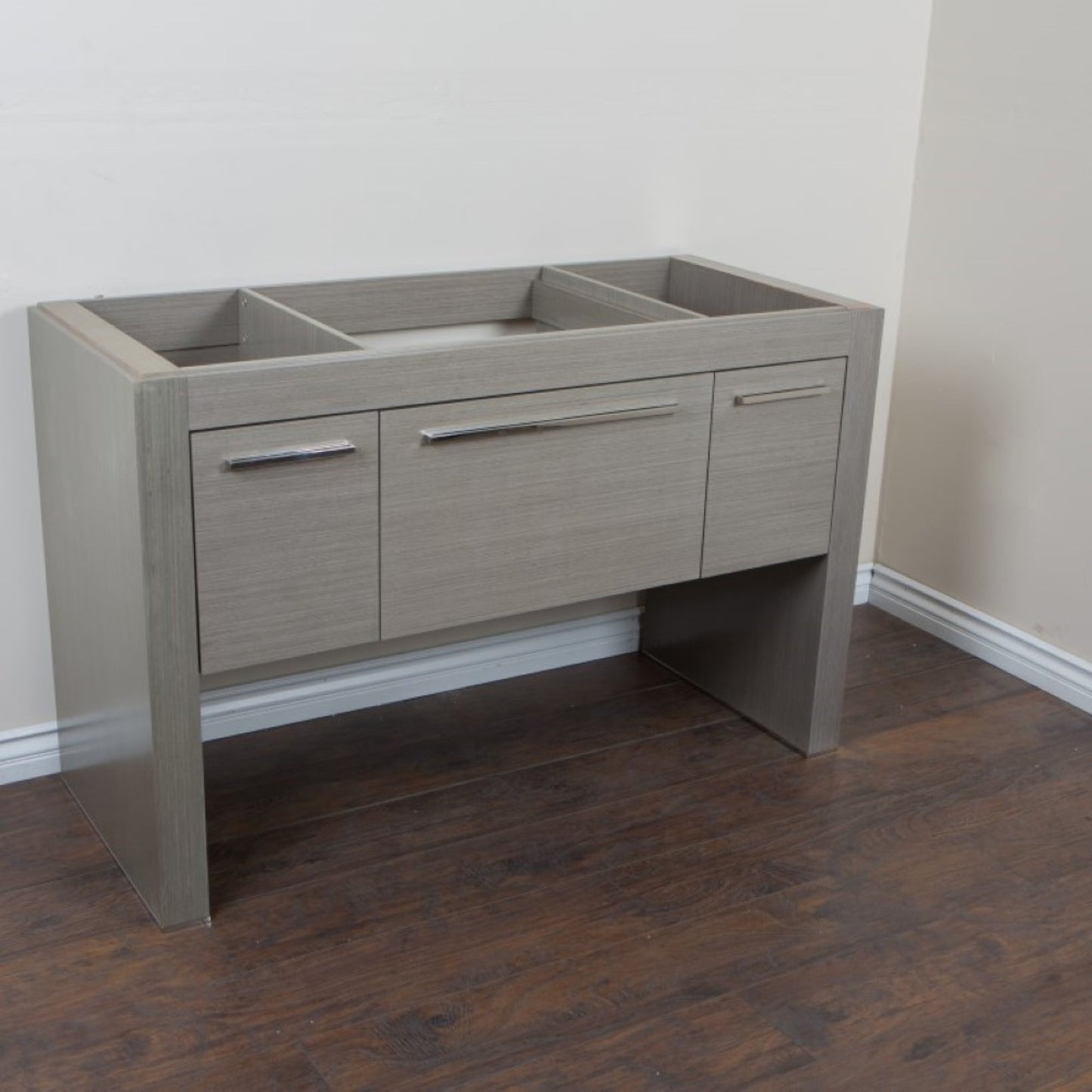 55.3" Single sink vanity Gray Cream Marble