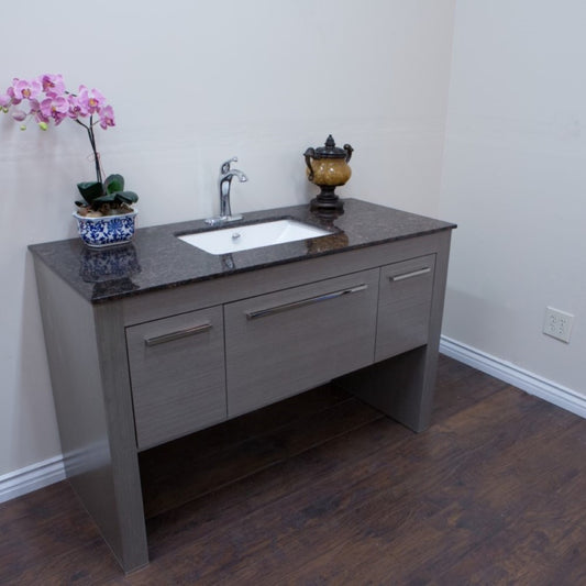 55.3" Single sink vanity Gray Tan Brown
