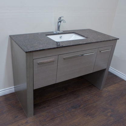 55.3" Single sink vanity Gray Tan Brown