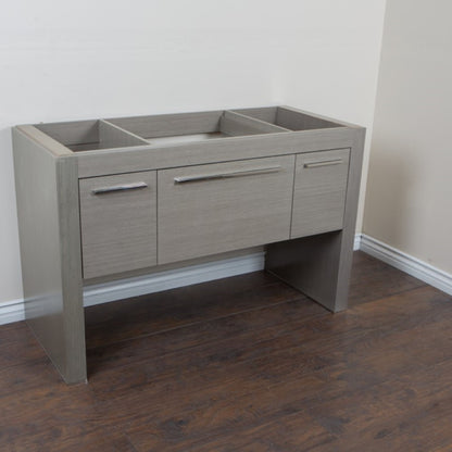 55.3" Single sink vanity Gray White Marble