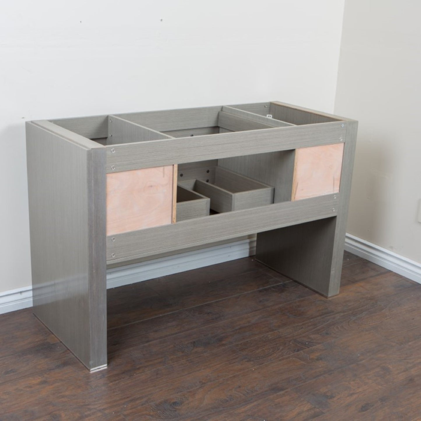 55.3" Single sink vanity Gray White Marble
