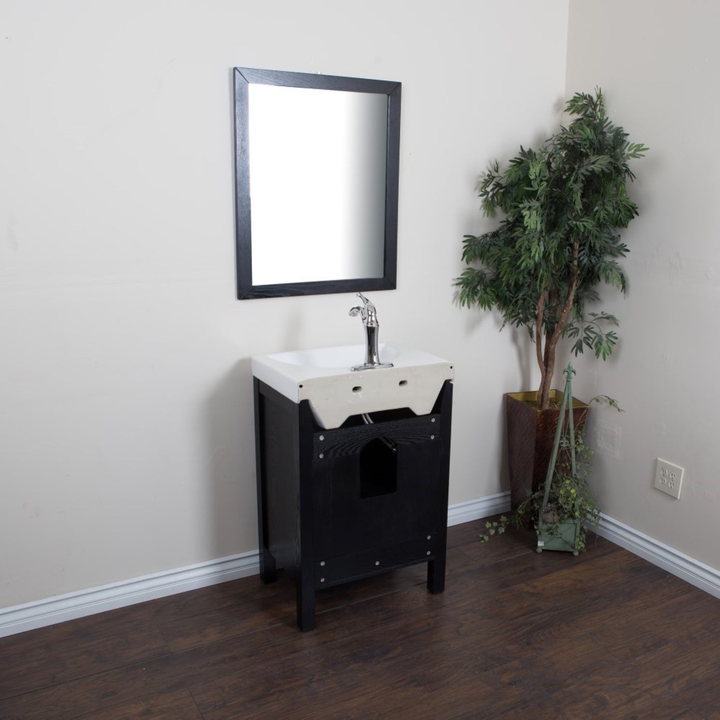 23.8" Single sink vanity Black