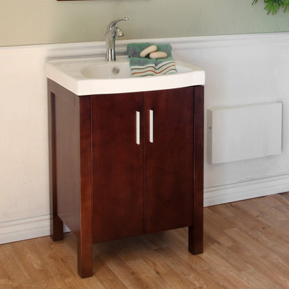 23.8" Single sink vanity wood dark walnut