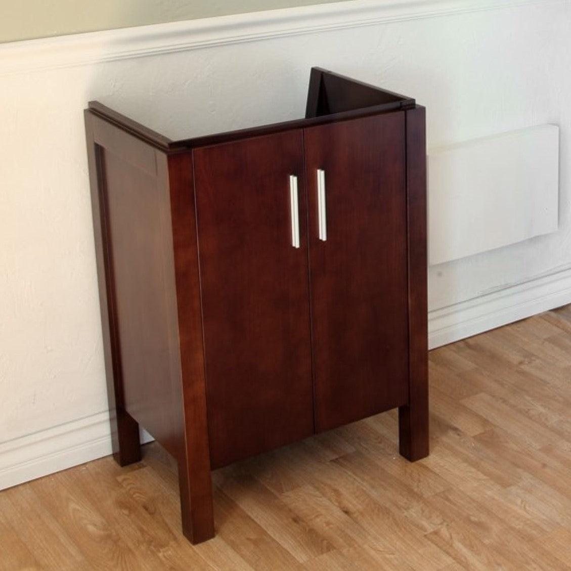 23.8" Single sink vanity wood dark walnut