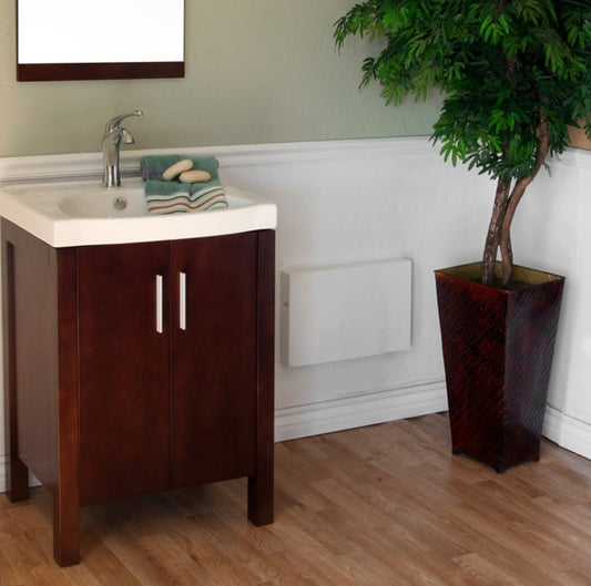 23.8" Single sink vanity wood dark walnut