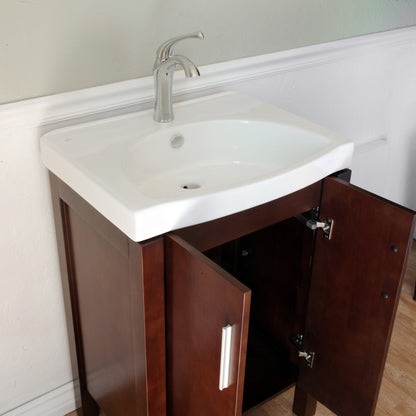 23.8" Single sink vanity wood dark walnut