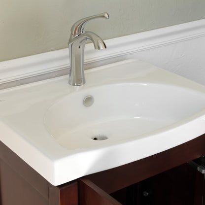 23.8" Single sink vanity wood dark walnut