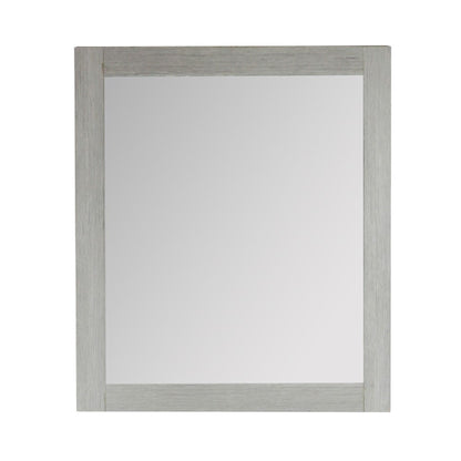 26" Rectangle Wood Frame Mirror in Gray Pine Finish