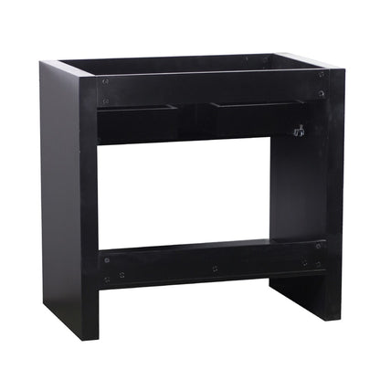 37" Single vanity in Matte Black finish top with Black Galaxy and rectangle sink