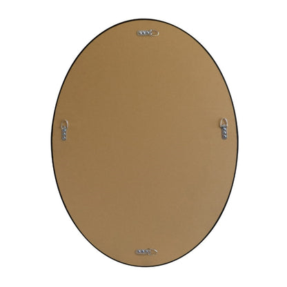 24" Oval Wood Grain Frame Mirror in Teak Finish