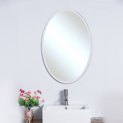 Oval Frameless Mirror