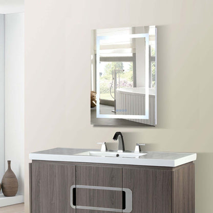 24" Rectangular LED Bordered Illuminated Mirror with Bluetooth Speakers