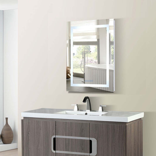 24" Rectangular LED Bordered Illuminated Mirror with Bluetooth Speakers