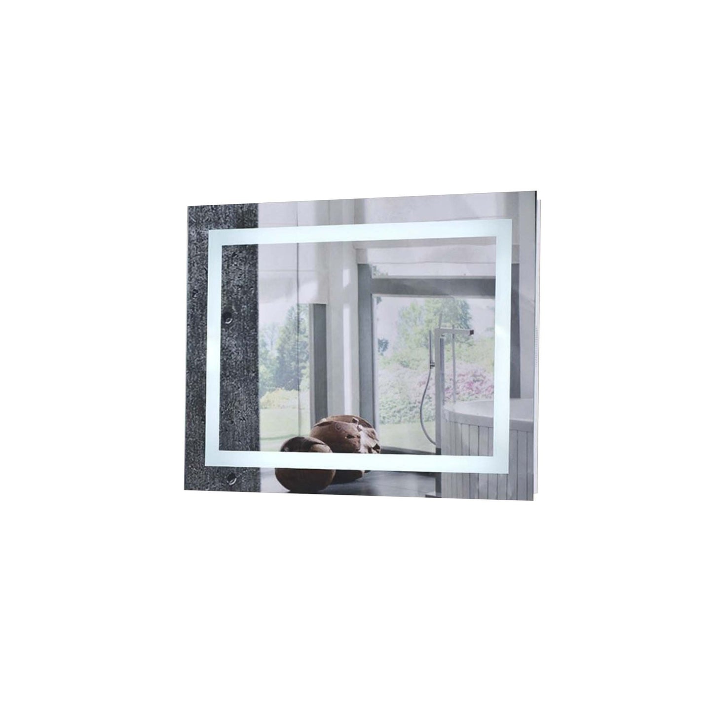 36" Rectangular LED Bordered Illuminated Mirror with Bluetooth Speakers