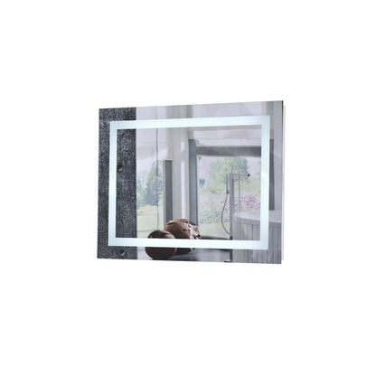 36" Rectangular LED Bordered Illuminated Mirror with Bluetooth Speakers