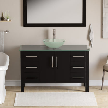 Complete 48"  Espresso Vanity Set with Brushed Nickel Plumbing