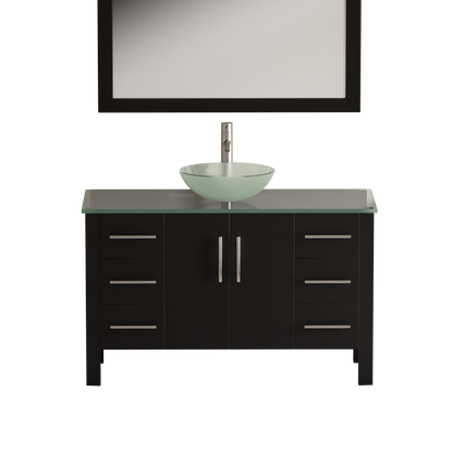 Complete 48"  Espresso Vanity Set with Brushed Nickel Plumbing