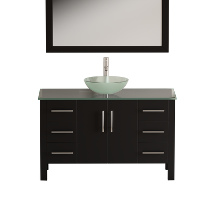 Complete 48" Espresso Vanity Set with Polished Chrome Plumbing