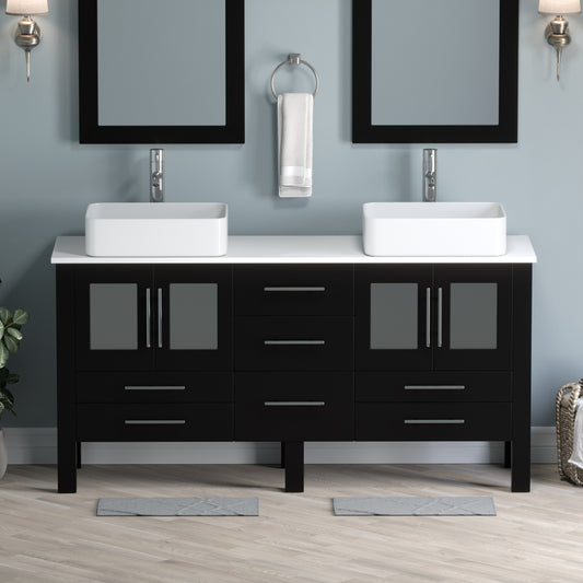 Complete 63" Vanity Set with Polished Chrome Pluming