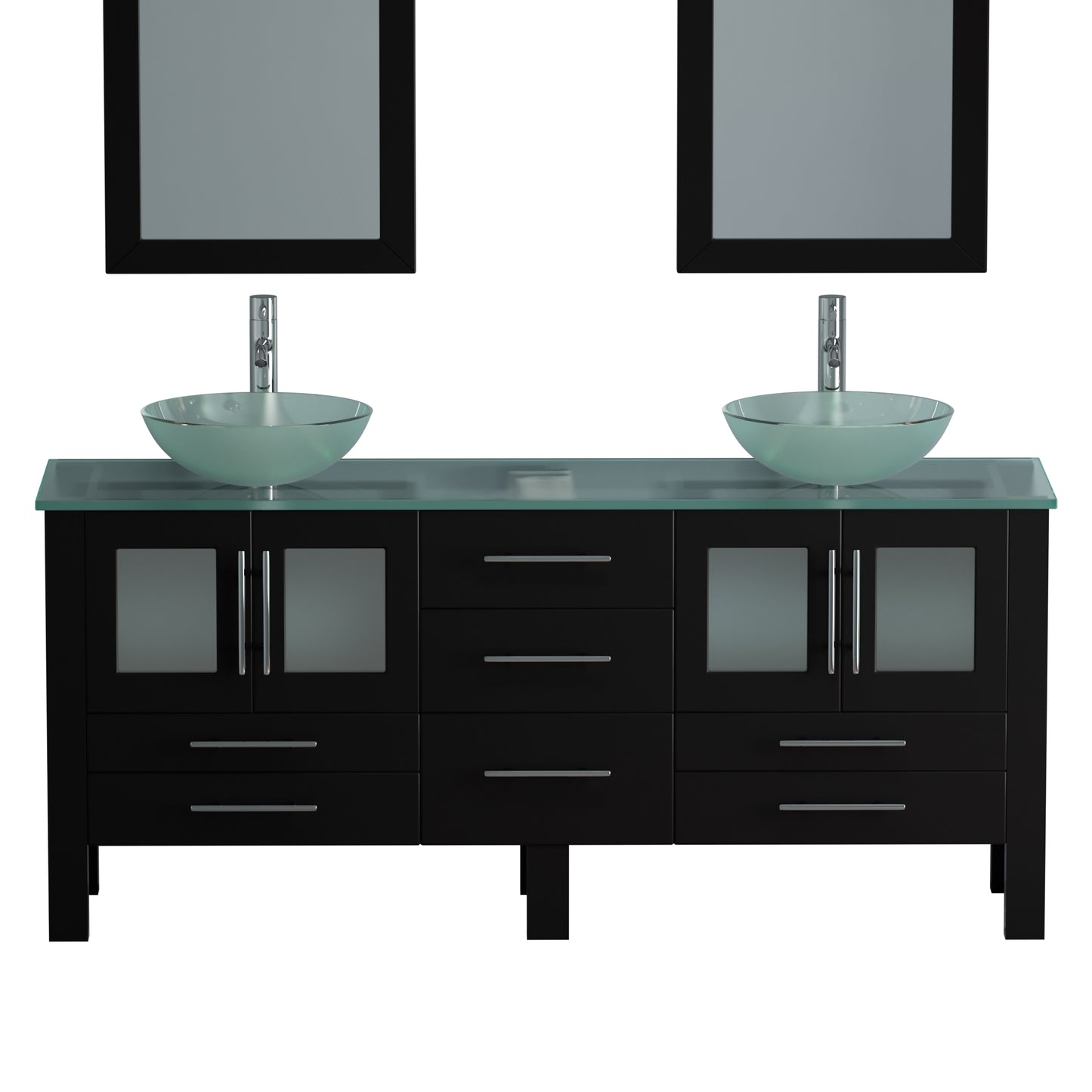 Complete 72" Vanity Set with Polished Chrome Plumbing