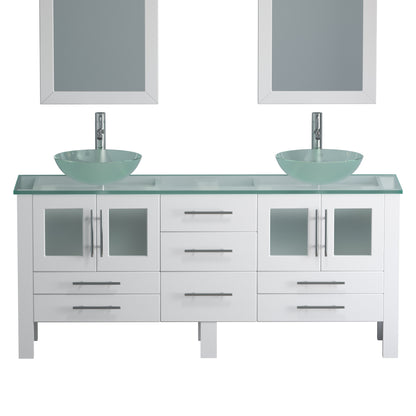Complete 72" Vanity Set with Polished Chrome Plumbing
