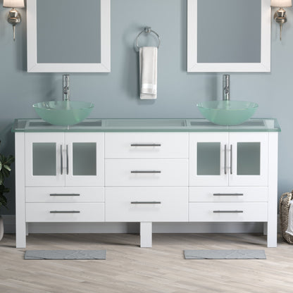 Complete 72" Vanity Set with Polished Chrome Plumbing