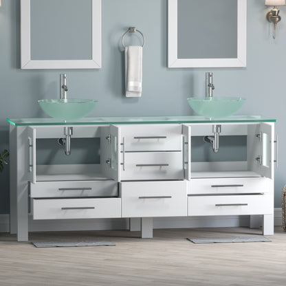 Complete 72" Vanity Set with Polished Chrome Plumbing