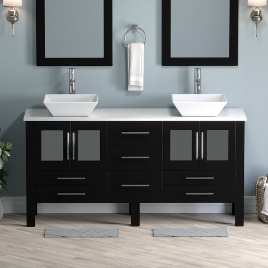 Complete 63" Vanity Set with Polished Chrome Pluming