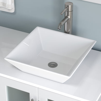Complete 63" Vanity Set with Brushed Nickel Plumbing
