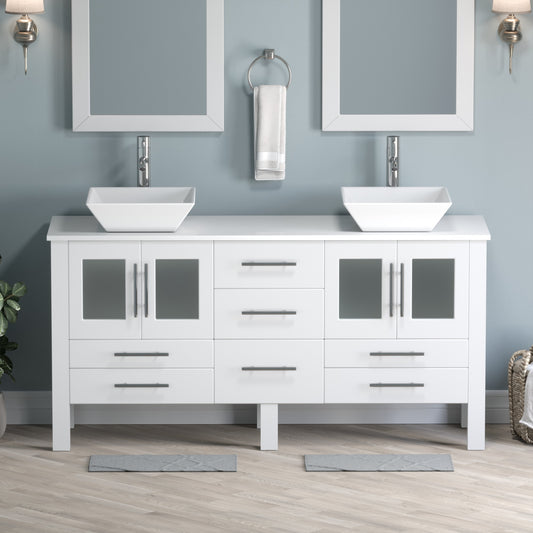 Complete 63" Vanity Set with Polished Chrome Pluming