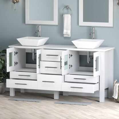 Complete 63" Vanity Set with Polished Chrome Pluming