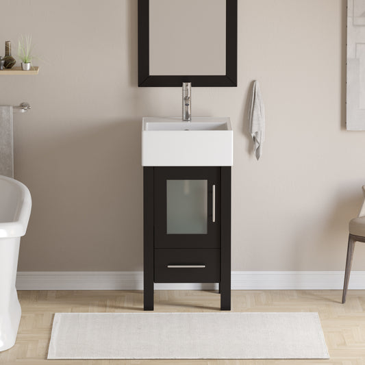 Complete 18" Vanity Set with Polished Chrome Plumbing
