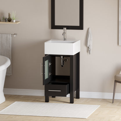 Complete 18" Vanity Set with Polished Chrome Plumbing