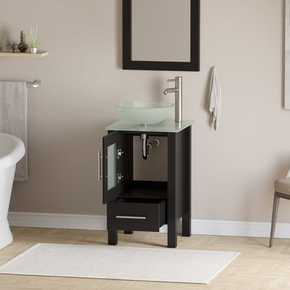 Complete 18" Vanity Set with Brushed Nickel Plumbing