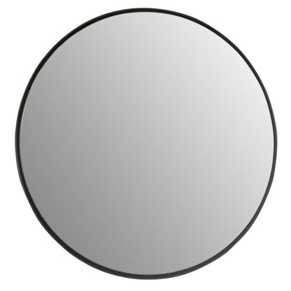 Round Metal Frame Mirror in Matte Black