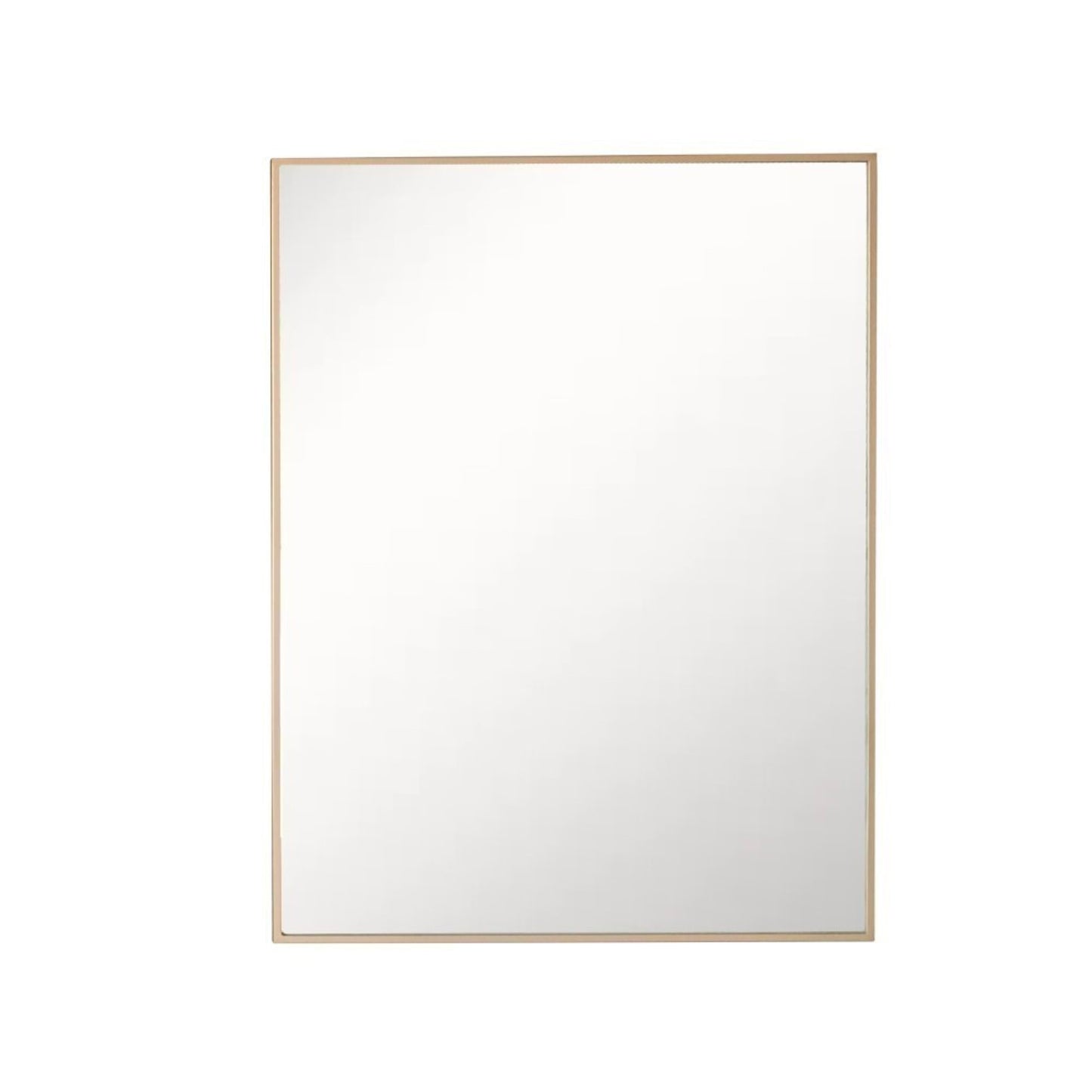 Rectangular Metal Frame Mirror in Brushed Gold