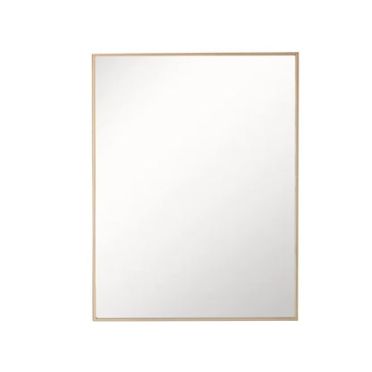 Rectangular Metal Frame Mirror in Brushed Gold