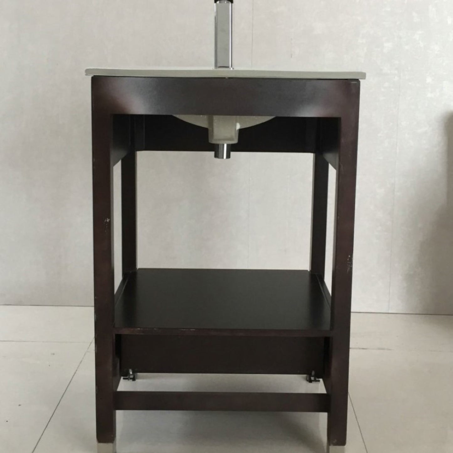 24" Single sink vanity manufactured wood espresso