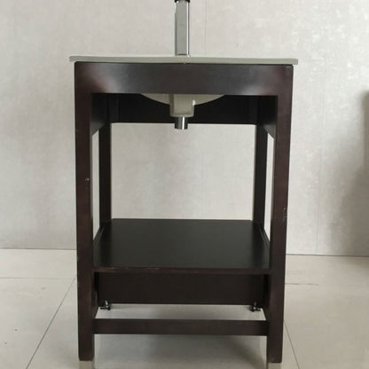 24" Single sink vanity manufactured wood espresso