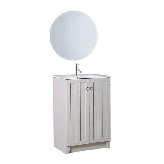 24" Single sink vanity manufactured wood light gray