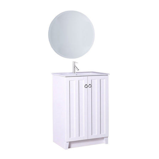 24" Single sink vanity manufactured wood white