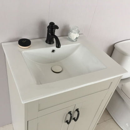 24" Single sink vanity manufactured wood light gray