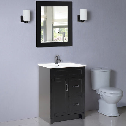24" Single sink vanity manufactured wood espresso