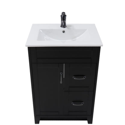 24" Single sink vanity manufactured wood espresso
