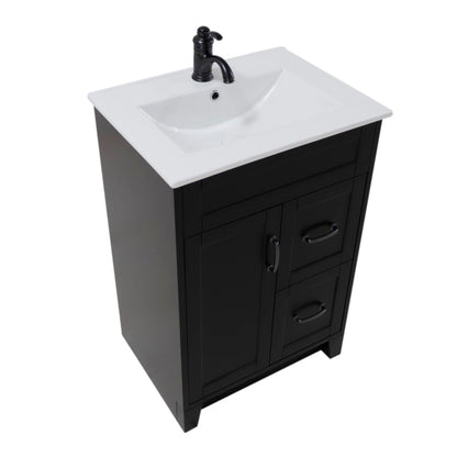 24" Single sink vanity manufactured wood espresso