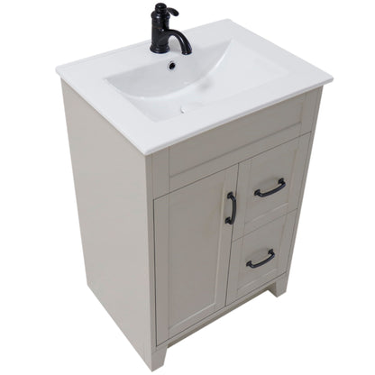 24" Single sink vanity manufactured wood light gray