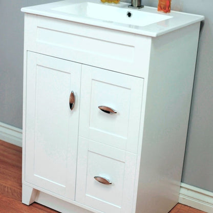 24" Single sink vanity manufactured wood white