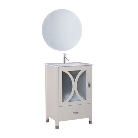 24" Single sink vanity manufactured wood light gray