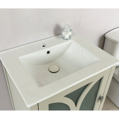 24" Single sink vanity manufactured wood light gray